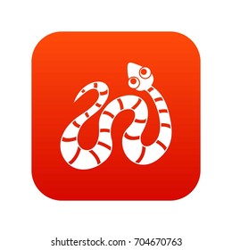 Black striped snake icon digital red for any design isolated on white vector illustration