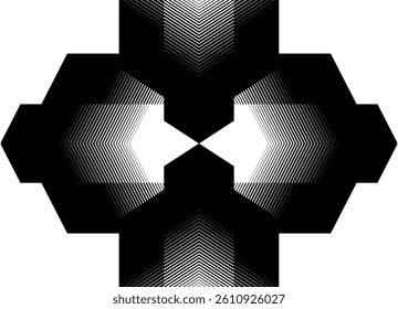 Black striped vector pattern with broken lines on a white background. Modern design element. Abstract vector background