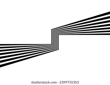 Black striped vector pattern of retro lines on a white background. The basis for the design of your poster, cover, advertisement. packaging with space for text. Vector background