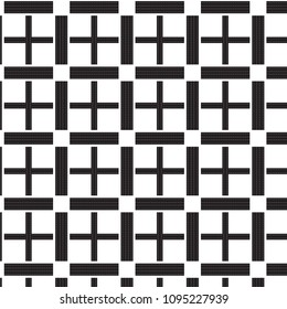 black striped weave and white dashed line inside with white square pattern background vector illustration image