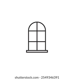 Schwarzes gestreiftes Fenster, Symboldesign