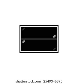 Black Striped Window Icon Design