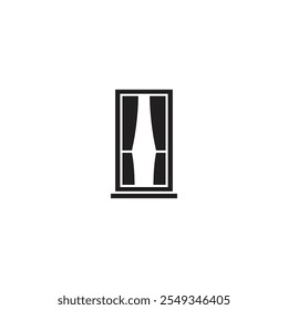 Design de ícone de janela listrada preta