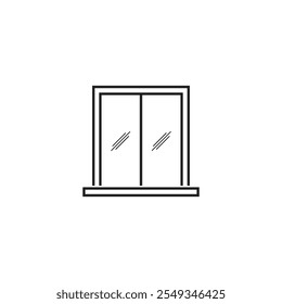 Design de ícone de janela listrada preta