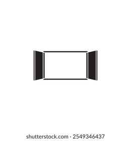 Diseño de icono de ventana a rayas negras