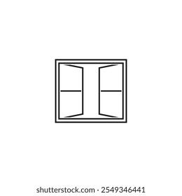 Design de ícone de janela listrada preta