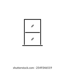 Black Striped Window Icon Design