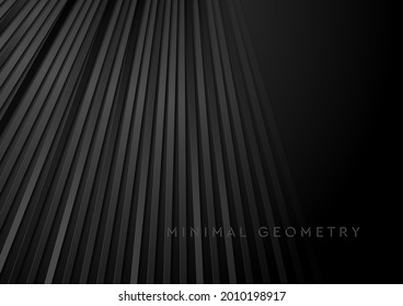Black stripes abstract technology geometric background. Vector design