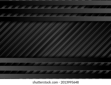 Black stripes abstract technology geometric background. Vector concept design