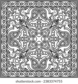 Black Stripes Classic Paisley Scarf