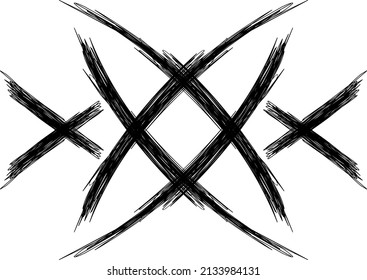 black stripes illustration background, forming the letter x