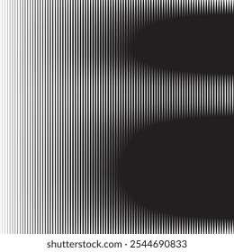 Línea de rayas negras con fondo abstracto de patrón de semitono