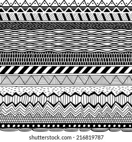 Black stripes and lines vector background pattern