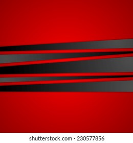Rayas negras sobre fondo rojo. Diseño de vectores