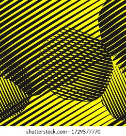 black stripes on a yellow background.abstraction. seamless pattern. vector.