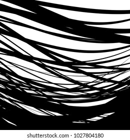 Black stripes overlapping in random mixed, digitally generated pattern