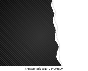Black stripes ripped paper vector with copy space.