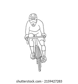 black stripes road cyclist view from the front.Isolated vector illustration on a white background.