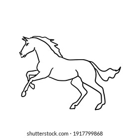 horse drawing easy running