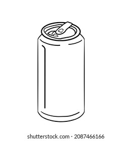Black stripes in the shape of clear cans of soft drinks.Isolated vector illustration on a white background.
