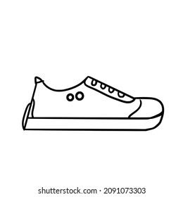 black stripes shaped sneakers.Isolated vector illustration on a white background.