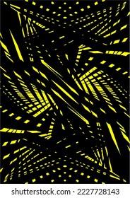 Black stripes are used as a yellow background for graphics.