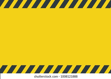 Black Stripped Rectangle. Blank Warning Sign
