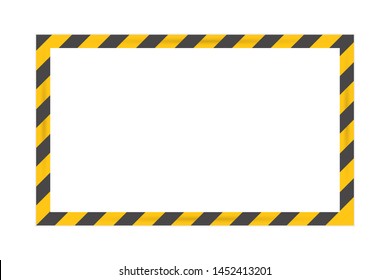 Black Stripped Rectangle. Blank Warning Sign vector illustration