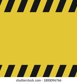 Black Stripped Rectangle. Blank Warning Sign