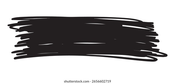 black stroke brush element isolated