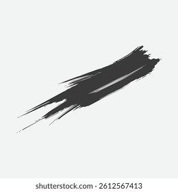 Black Stroke Brush Texture on White Background