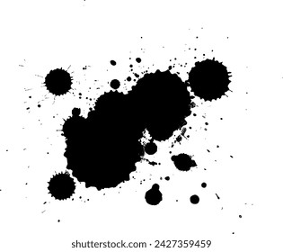 black stroke brushed splash splatter grunge graphic element