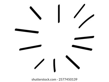 Black stroke burst icon on white background