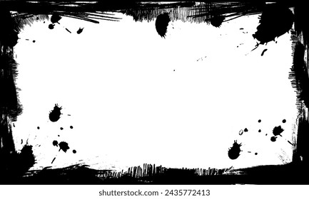 black stroke frame border grunge dirty graphic style