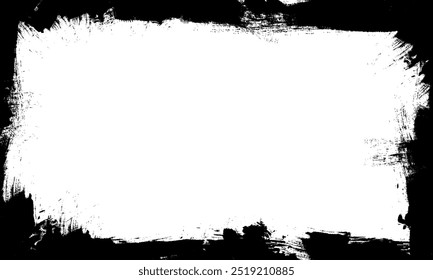 black stroke lines brush painting blank frame border pictures artistic graphic element