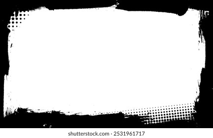 black stroke lines brush painting blank space frame border artwork