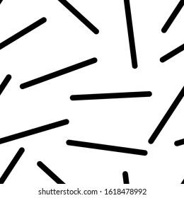 Black strokes on white background. Seamless pattern, vector illustration.