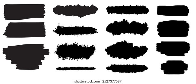 Black strokes set. Set of black ink splashes