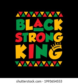 Black Strong King Vector Illustration -  Juneteenth Celebrate Black Freedom. Good for t shirt print, card, poster, mug, and other gift design.