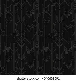 black structural futuristic city grid seamless background made of vector cubes