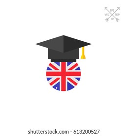 Black student hat icon