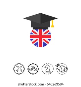 Black student hat icon