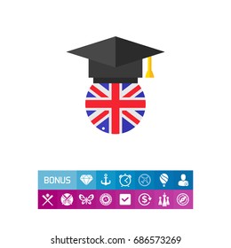 Black student hat icon