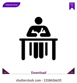 Black student icon  vector.  Best modern , simple, isolated, school-pictograms , logo, flat icon for website design or mobile applications, UI / UX design vector format