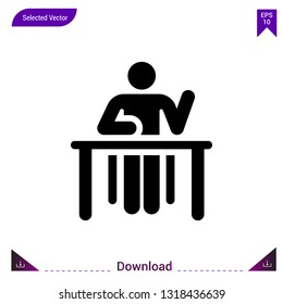 Black student icon  vector.  Best modern , simple, isolated, school-pictograms , logo, flat icon for website design or mobile applications, UI / UX design vector format