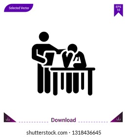 Black student icon  vector.  Best modern , simple, isolated, school-pictograms , logo, flat icon for website design or mobile applications, UI / UX design vector format