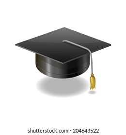 Black student  mortarboard vector   isolated