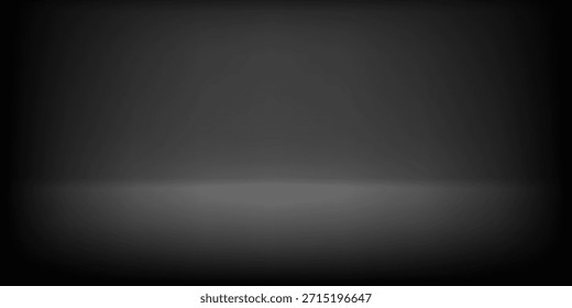 Fondo de estante de estudio negro. Superficie oscura de la escena de la habitación. Fondo estético del limbo para el cartel, Anuncio, exhibición, maqueta, Plantilla de la presentación, escaparate, diseño del producto. Vector gris Fondo de pantalla

