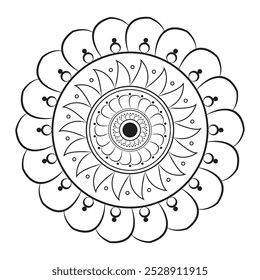 A black Stunning Mandala Vector Art