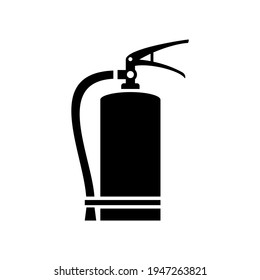 Black style fire extinguisher icon and symbol.